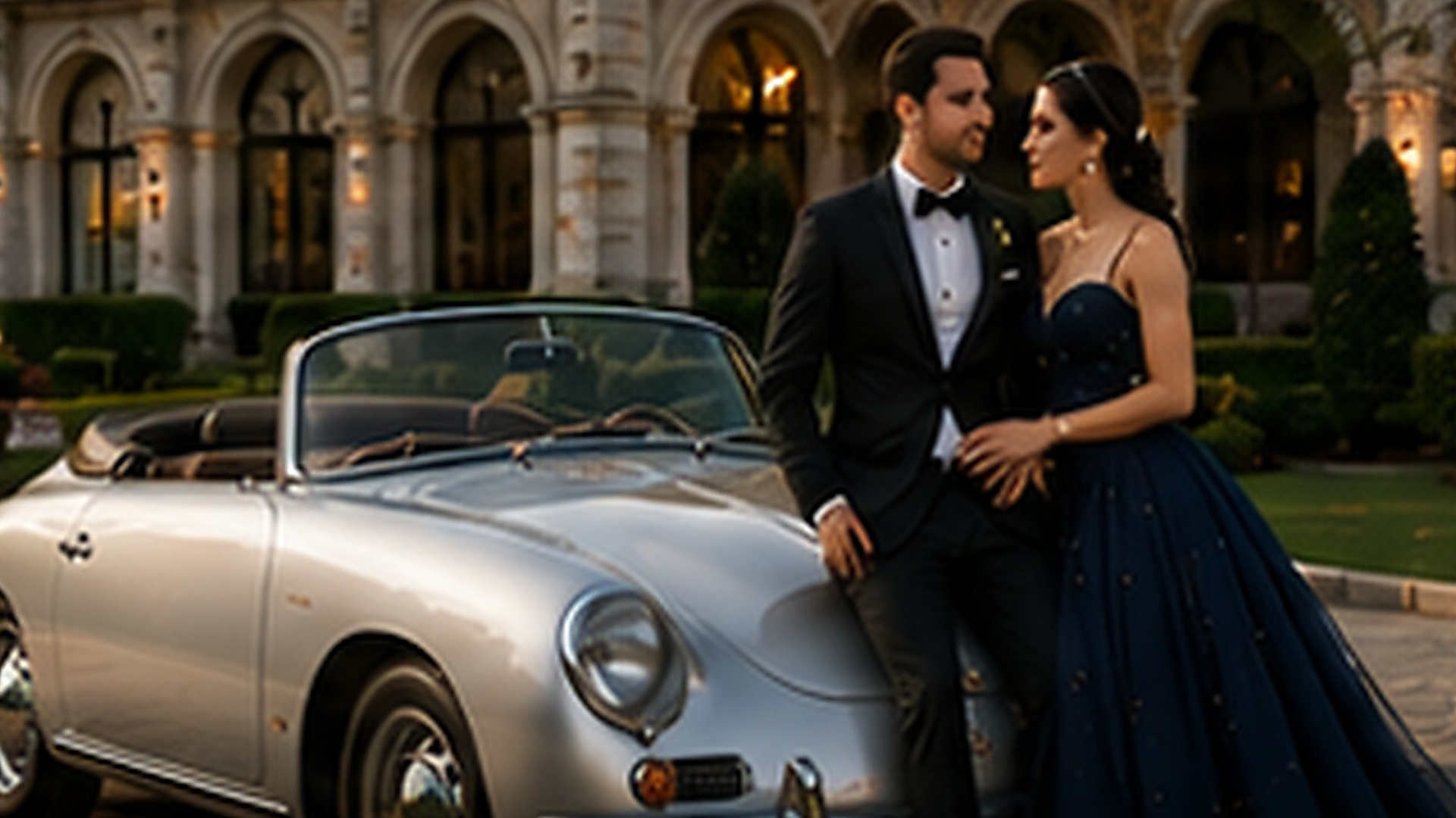 Porsche clásico plata para sesión fotográfica en Ciudad de México